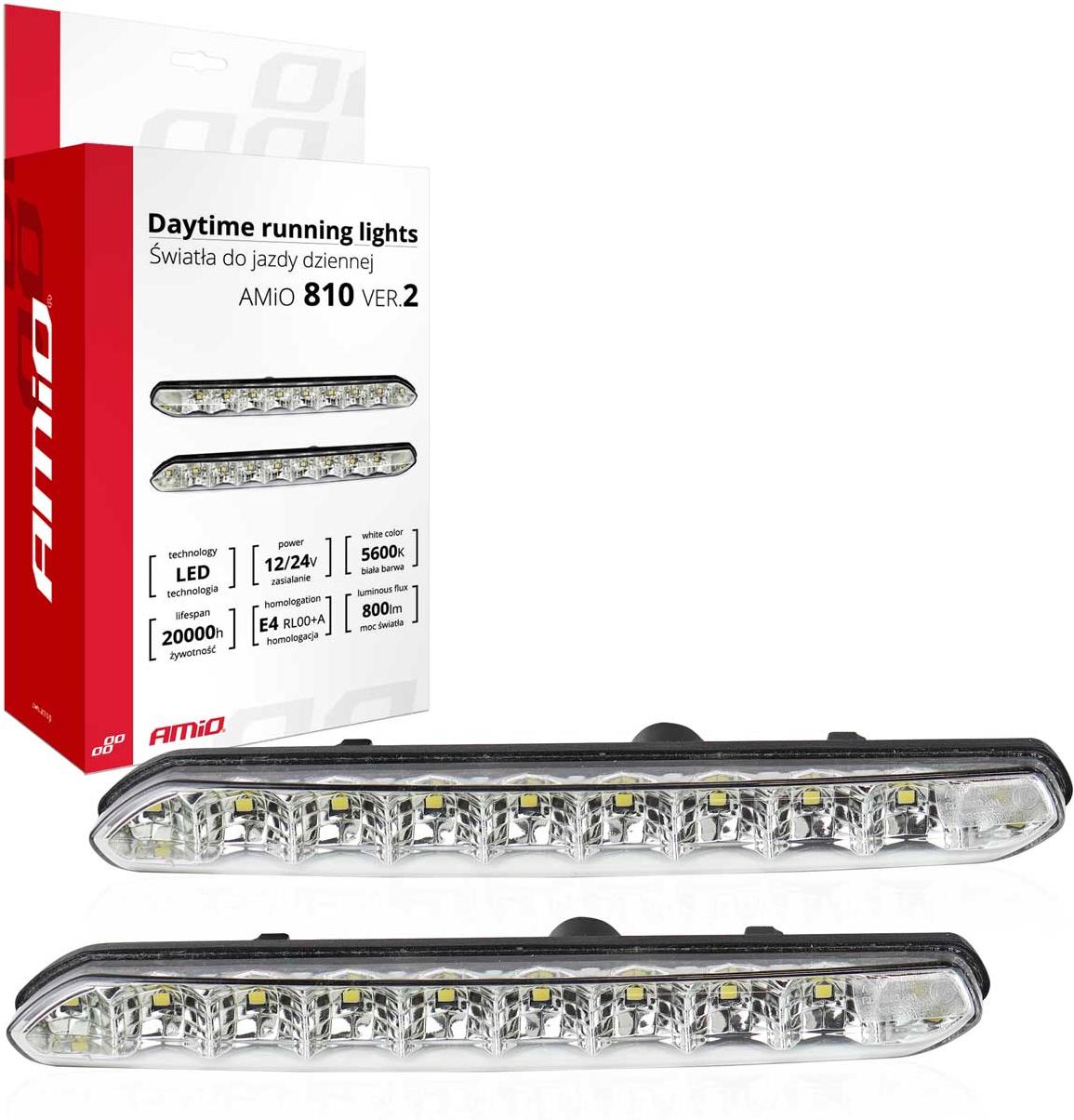 Amio Světla pro denní svícení 10 × LED 12 / 24 V