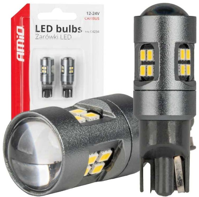 AMIO LED žárovky CANBUS 12 V/24 V 5 W čiré, 2 ks