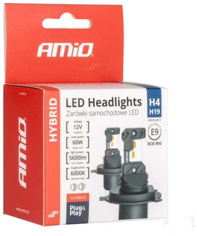 AMIO LED žárovky H4 12V 2800 lm HYBRID, 2 ks