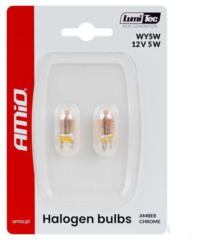 AMIO AMBER CHROME blistr 12V 5W W2,1x9,5d, 2 ks
