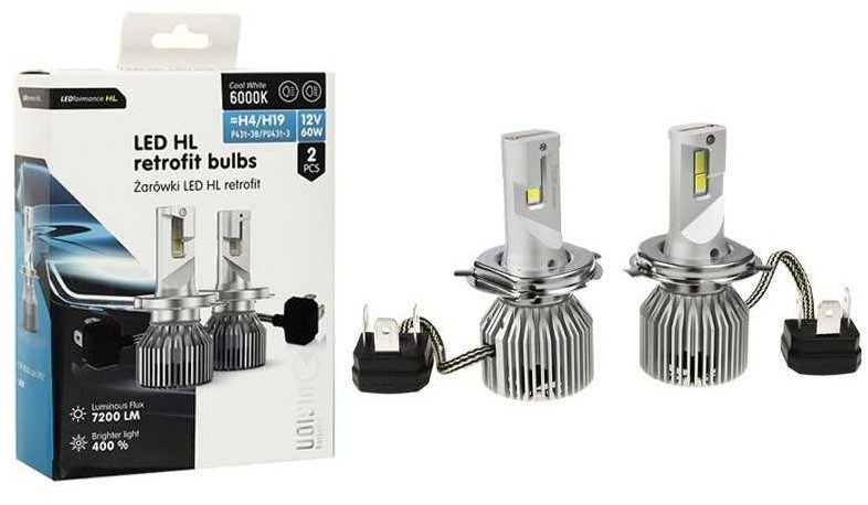 Carmotion LED žárovka H4/H19 12V 60W 7200lm VISION, 2 ks