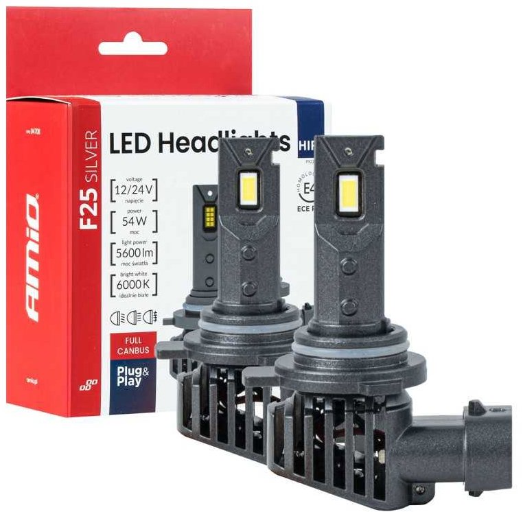 AMIO 2 ks žárovka LED HIR2 12V 2800 lm