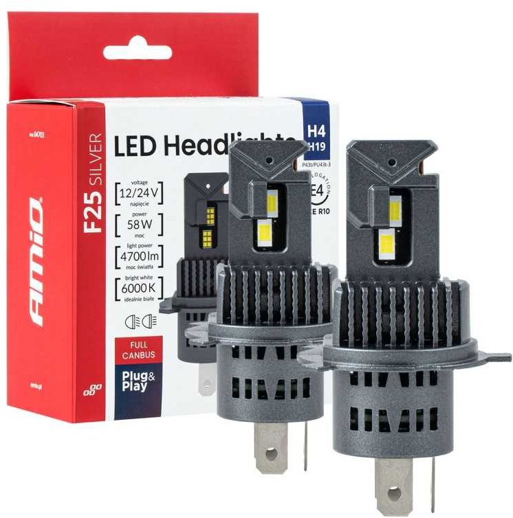 AMIO 2 ks žárovka LED H4 12V 4700 lm