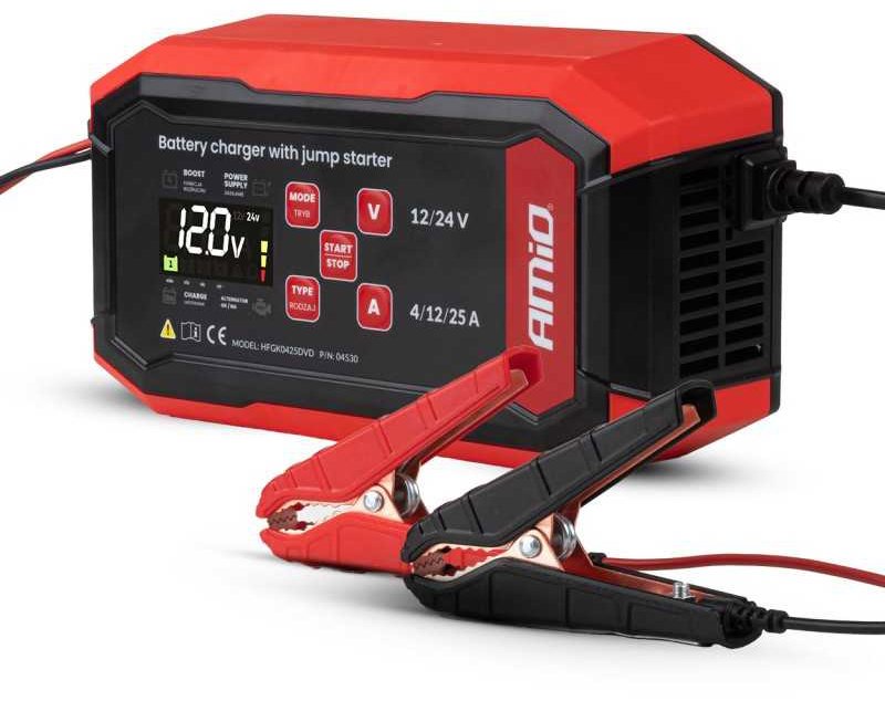 AMIO Nabíječka autobaterií digitální BOOST 25A 12/24V
