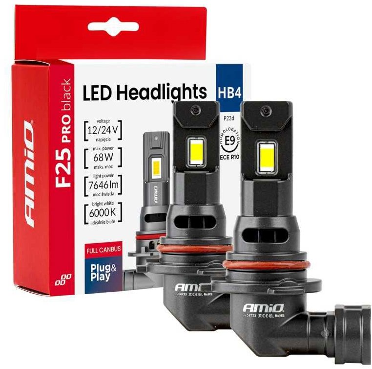 AMIO 2 ks žárovka LED HB4 12/24V 3823 lm