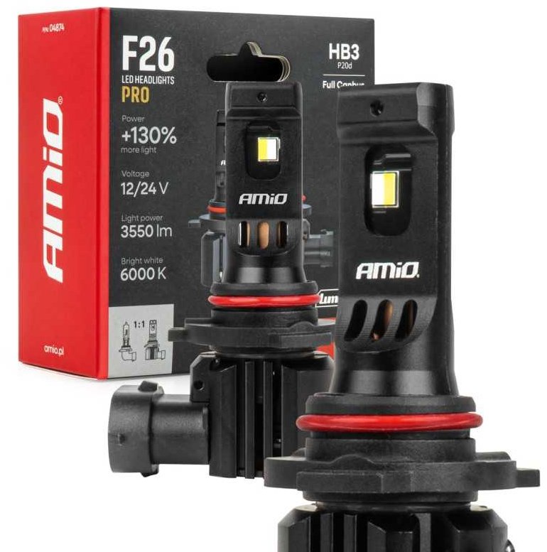 Amio LED HB3 12/24V 3550 lm + 130 % 2 ks
