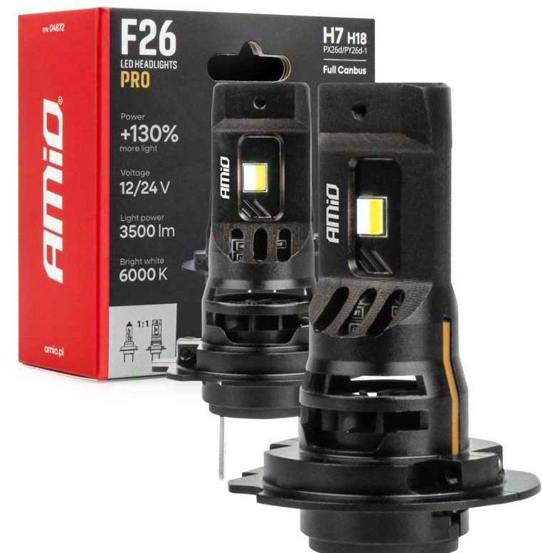 Amio LED H7/H18 12/24V 3500 lm + 130 % 2 ks