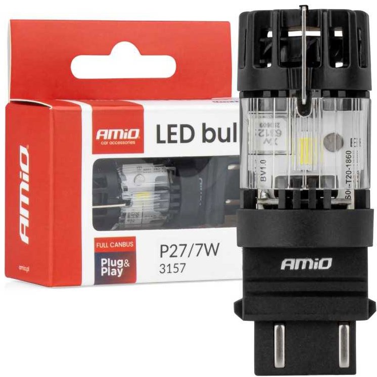 Amio LED 12 V 27/7 W 3157 čirá FULL CANBUS 1 ks