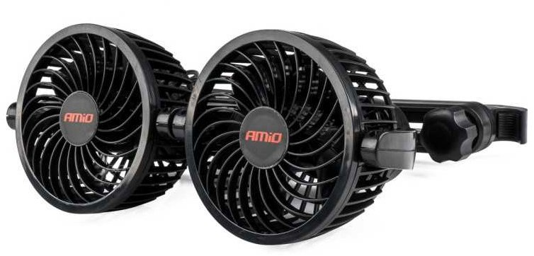 Amio Ventilátor do auta pro opěrku hlavy 12 V, dvojitý