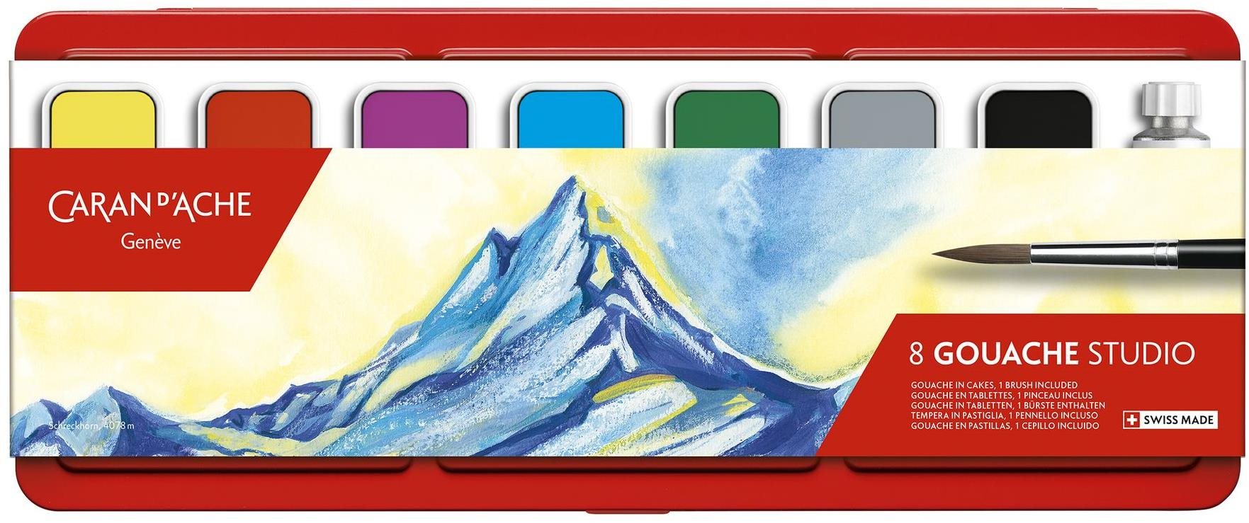 Caran d'Ache Kvašové barvy pánvičky 8 barev