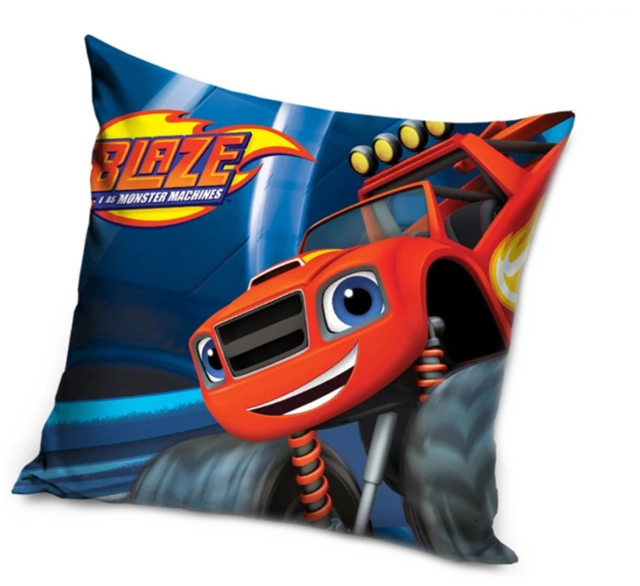 Carbotex Polštářek Plamínek a Čtyřkoláci - Rudý Monster Truck 40 × 40 cm