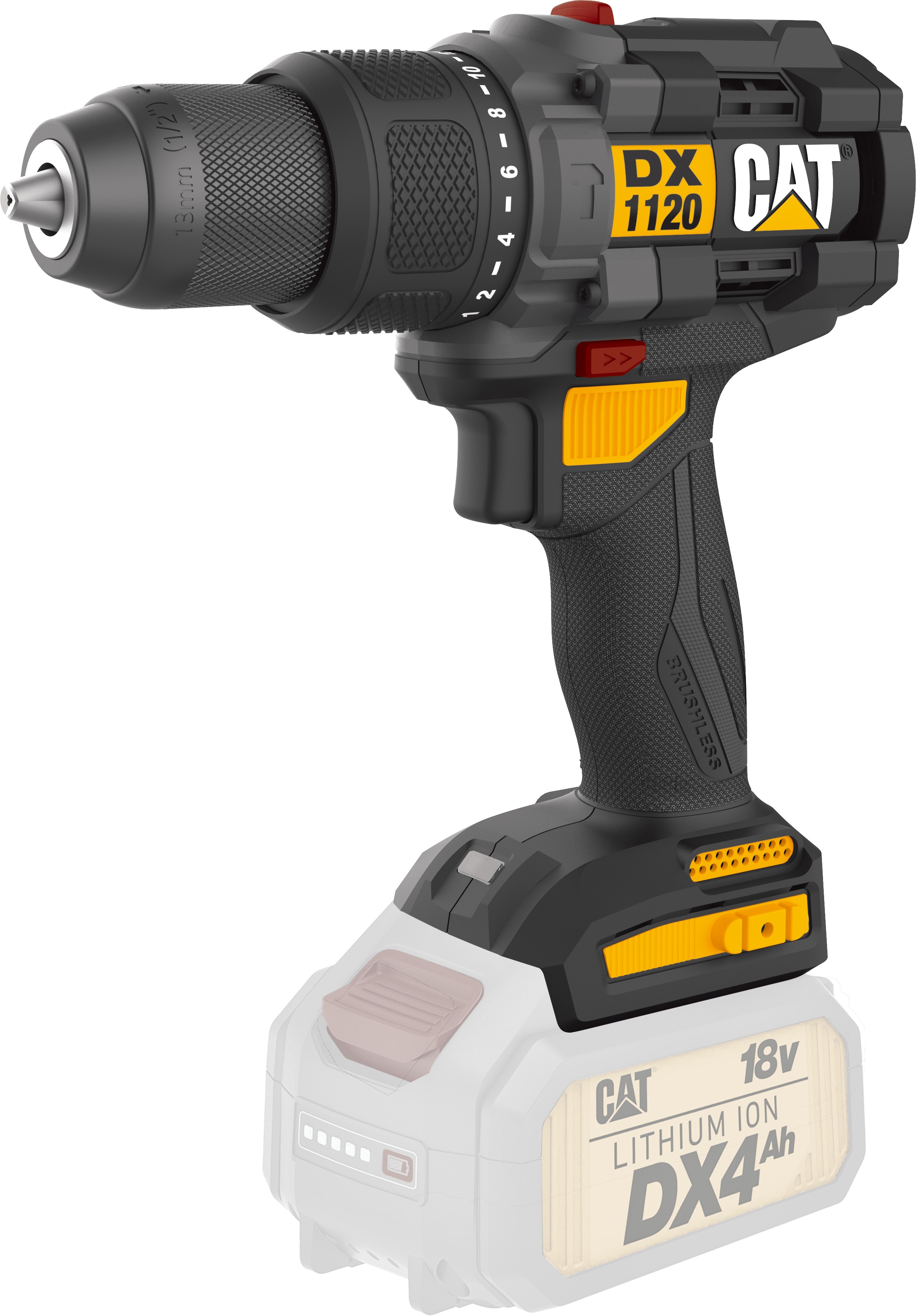 CAT Vrtačka s příklepem AKU 18V Brushless DX1120B (bez AKU)