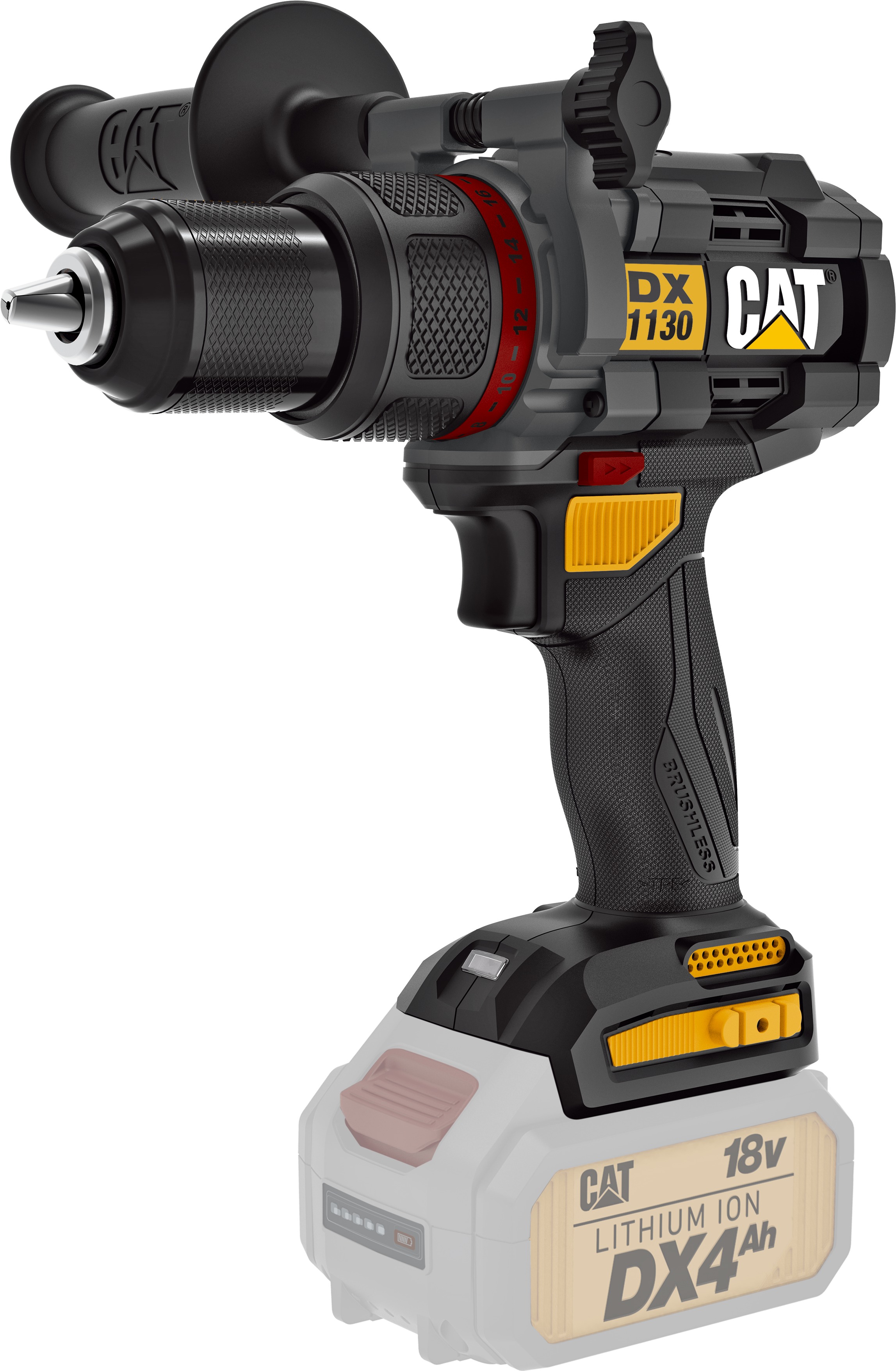 CAT Vrtačka s příklepem AKU 18V Brushless DX1130B (bez AKU)