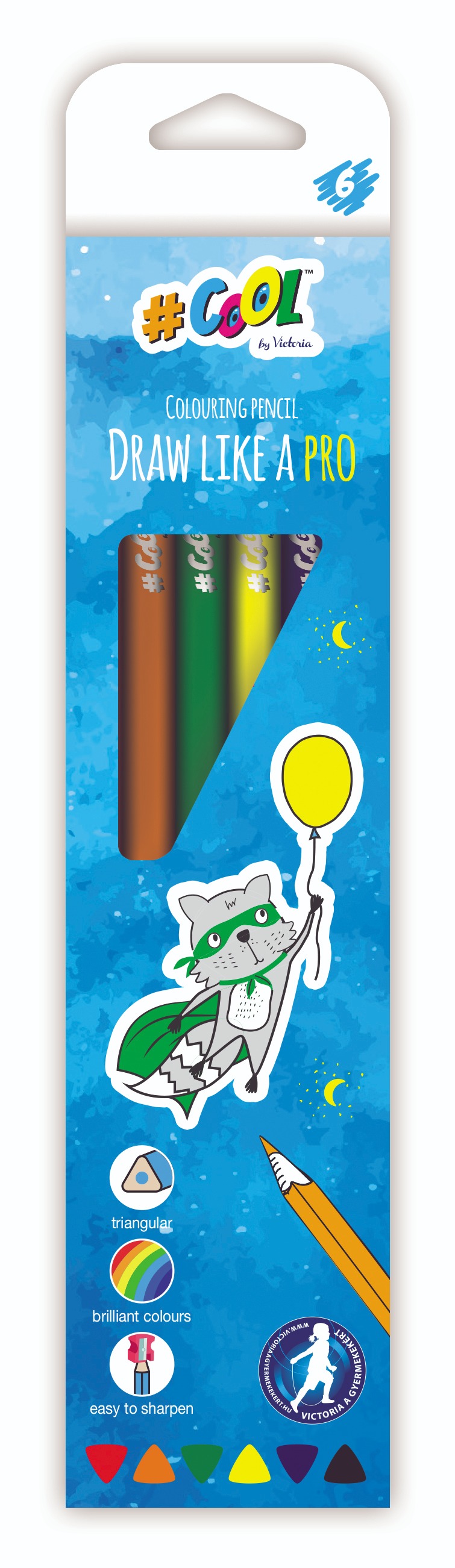 Šest barev trojhranných pasteliek #COOL BY VICTORIA