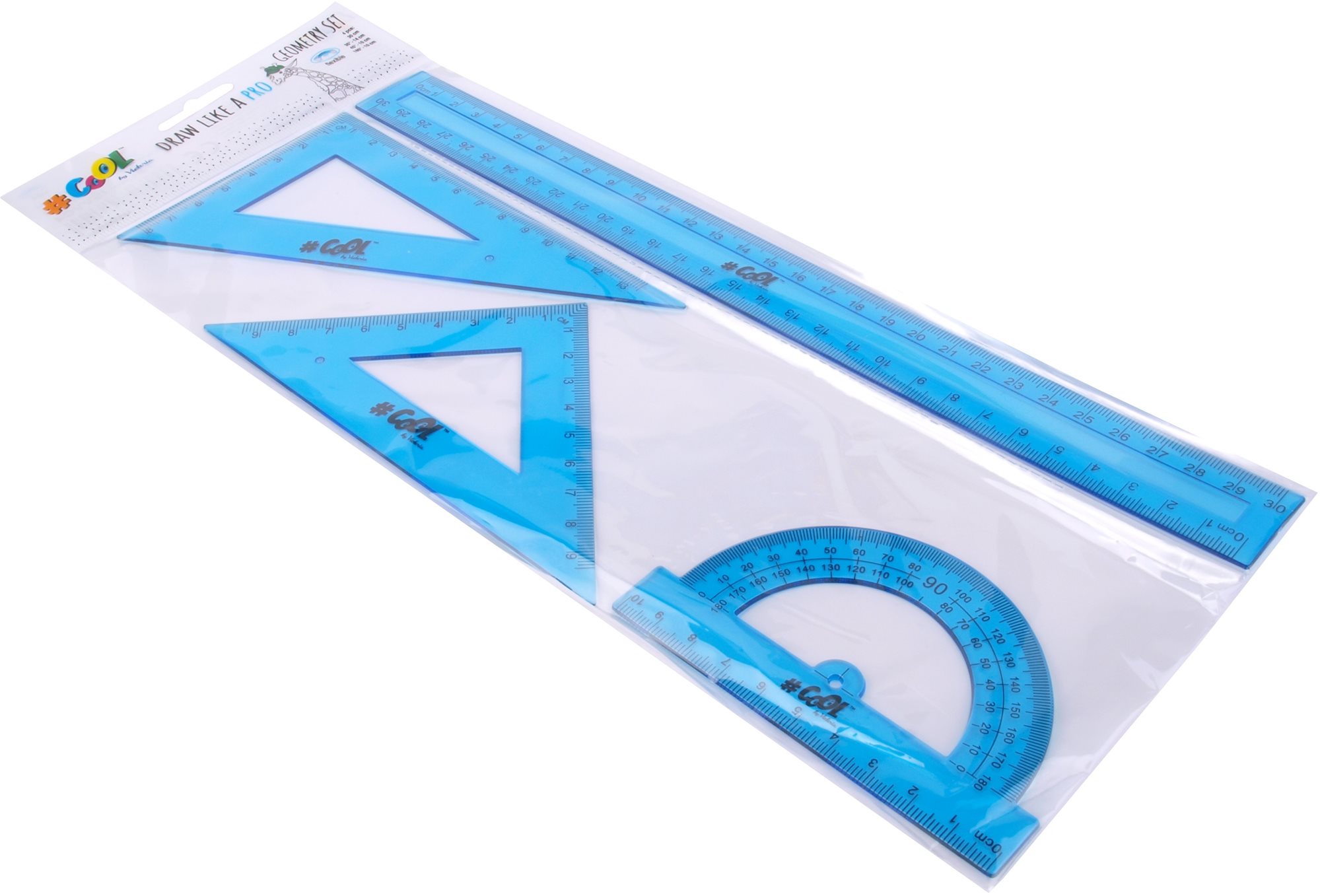 Školní sada COOL BY VICTORIA - 4 ks rýsovacích potěb