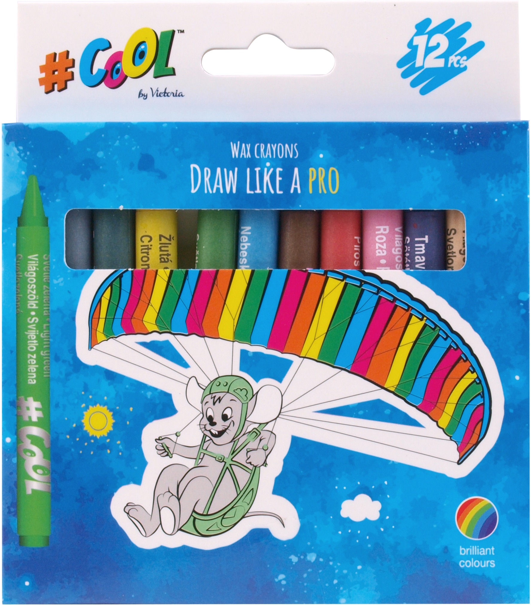 Kulaté pastelky COOL by Victoria - 12 barev, 8 mm