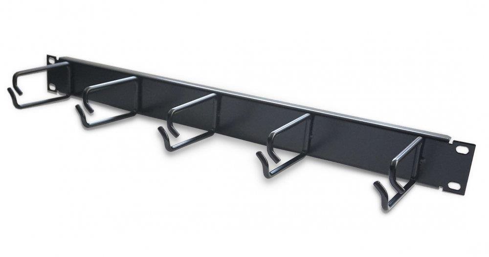 CTnet 19‘‘ vyvazovací panel 1U, 5 × háček 40 × 40 mm
