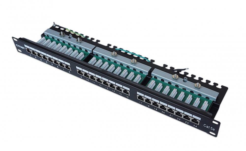 CTnet Patch panel 24 port UTP cat.6, 1U