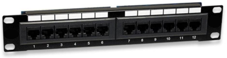 CTnet 10“ Patch panel 12port UTP cat.5e pro efektivní správu síťových kabelů