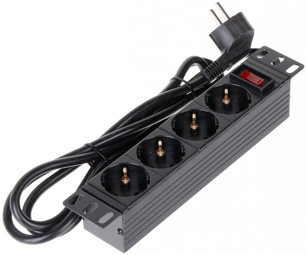 CTnet 10“ Panel 4 × 230V 16A s vypínačem 1U