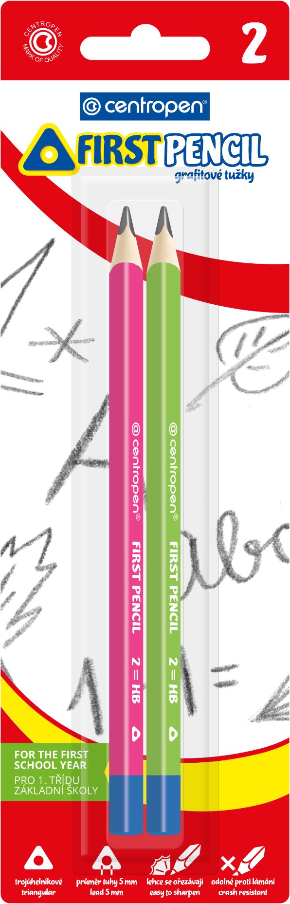 CENTROPEN 9512 Jumbo HB - Trojhranná tužka pro první psaní