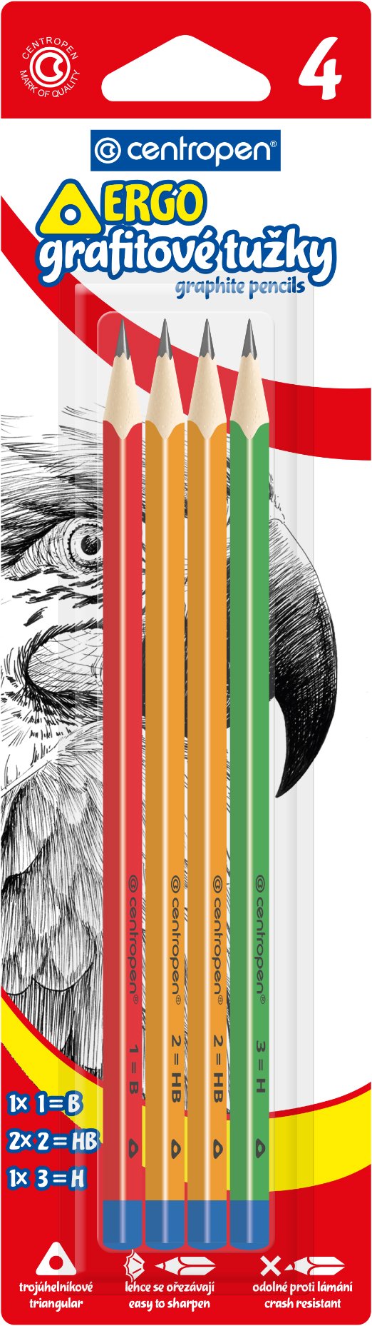 CENTROPEN 9511 - Tvrdost HB, H a B, Trojhranná