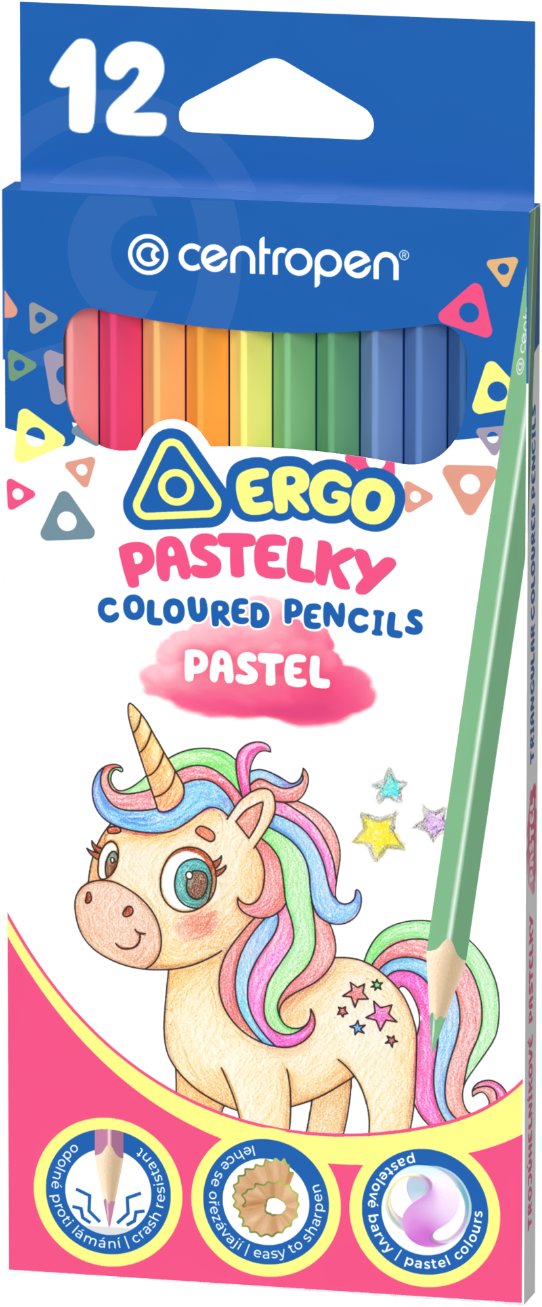 CENTROPEN 9524 pastelové trojhranné, 12 barev