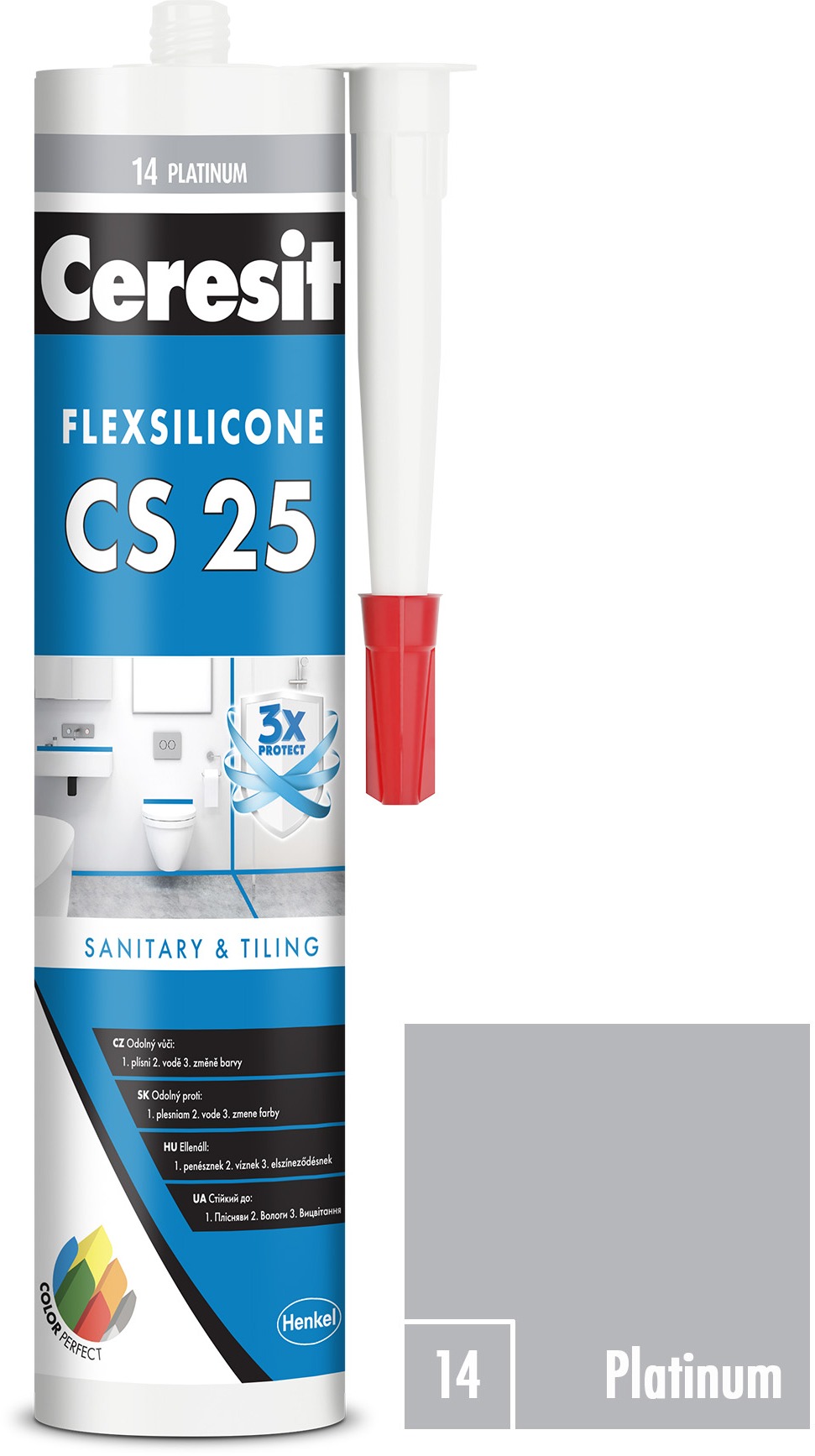 Ceresit Sanitární silikon CS 25 platinum, 280 ml