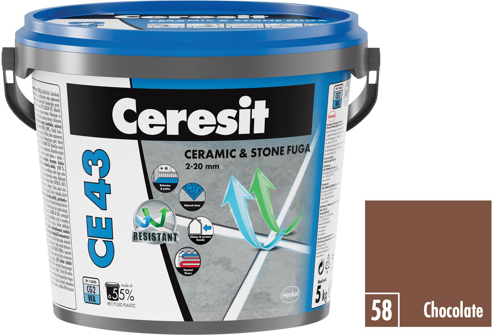 Ceresit Spárovací hmota CE 43 Grand'Elit Chocolate, 5 kg