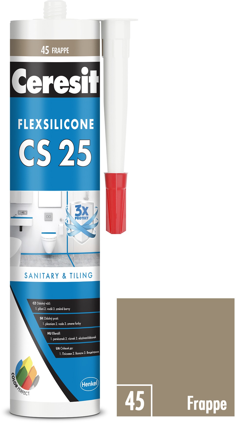 Ceresit Sanitární silikon CS 25 Frappe, 280 ml