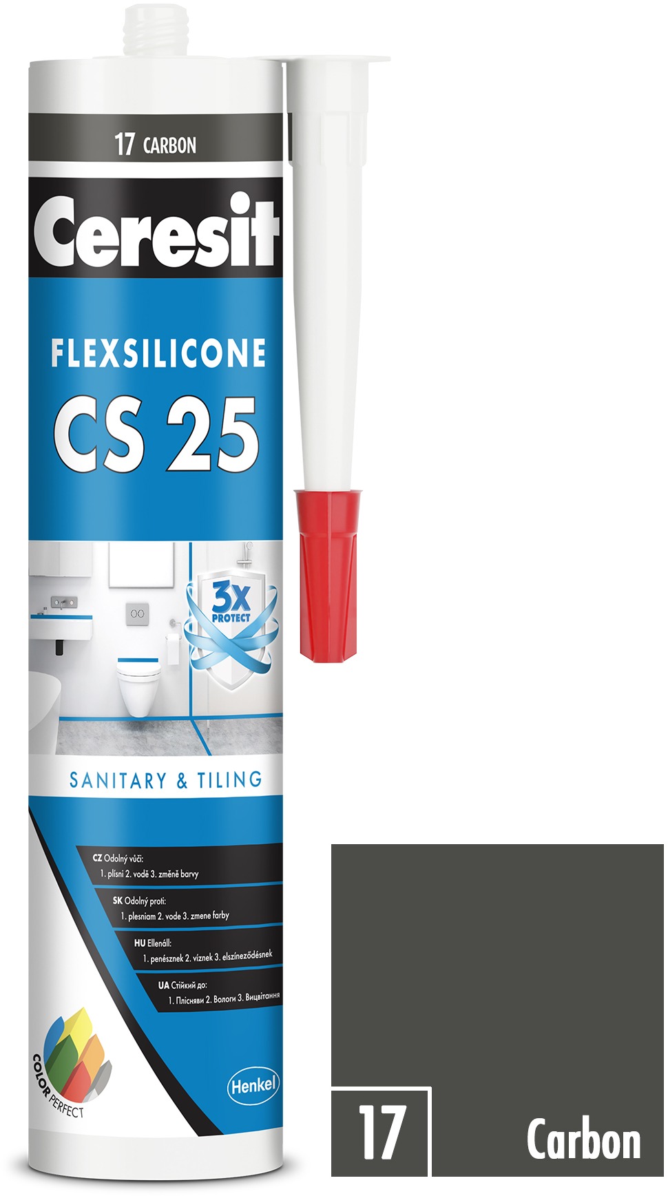Ceresit Sanitární silikon CS 25 Carbon, 280 ml