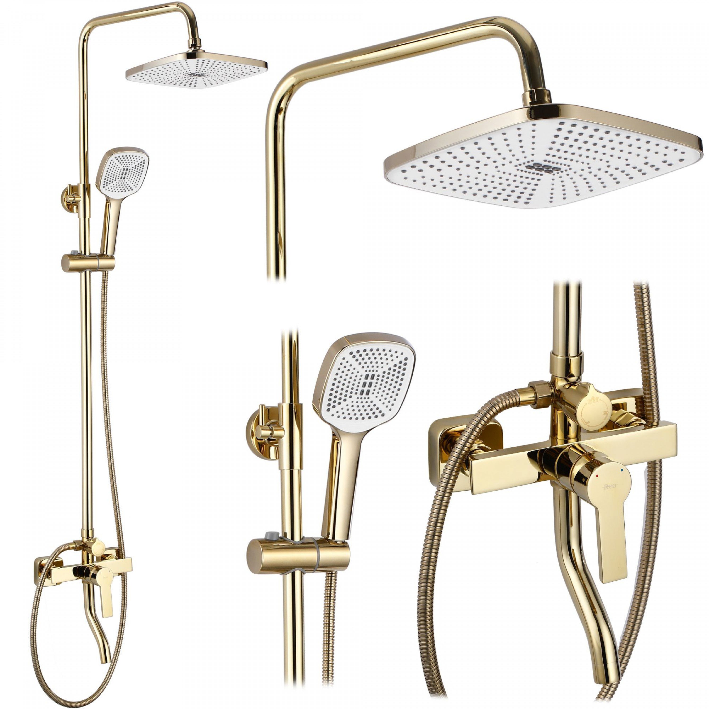 REA Argus Sprchový set s baterií 150 mm, zlatý (REA-P7840)