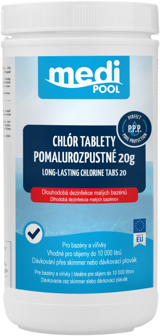 CF GROUP Chlór mediPOOL pomalurozpustné tablety 20 g 1,0 kg