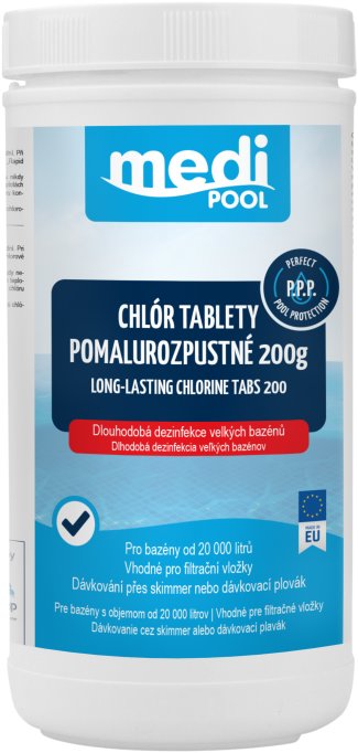 CF GROUP Chlór mediPOOL pomalurozpustné tablety 200 g 1,0 kg