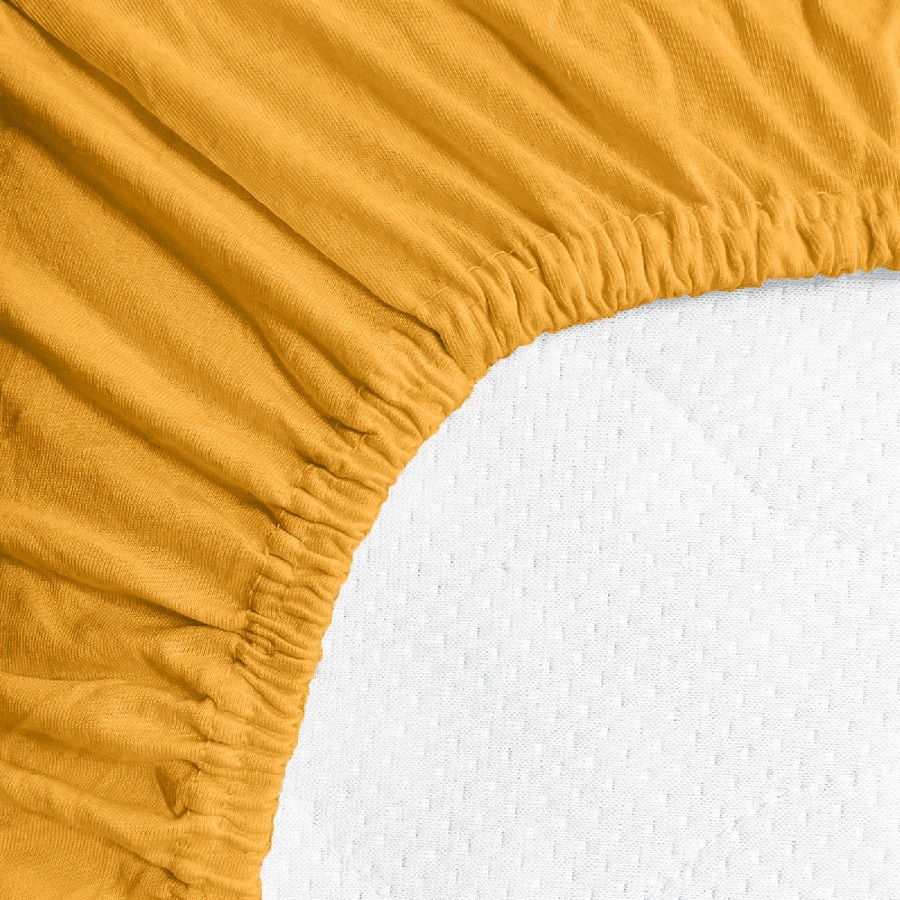 Kaptan Prostěradlo Jersey STANDARD 90 × 200 cm, žluté