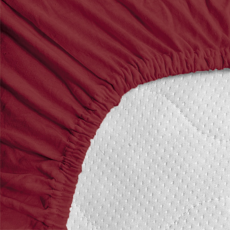 Kaptan Prostěradlo Jersey Lux, 90 × 200 cm, vínové