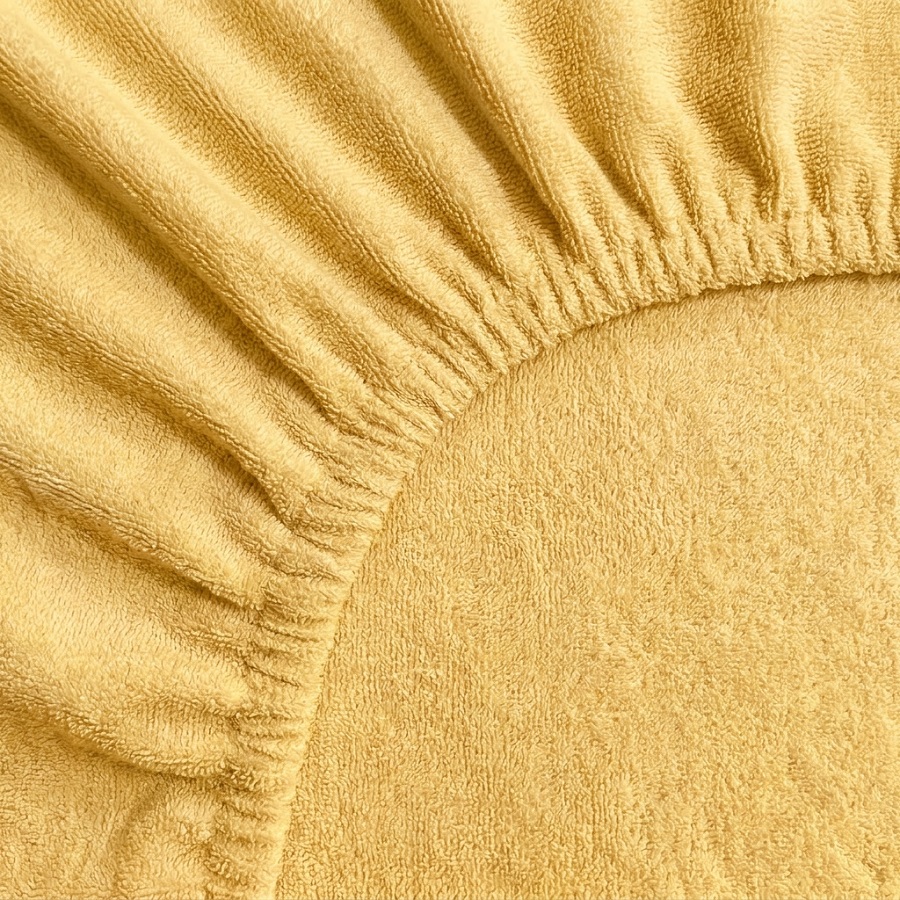 Kaptan Prostěradlo Froté Lux, 180 × 200 cm, žluté
