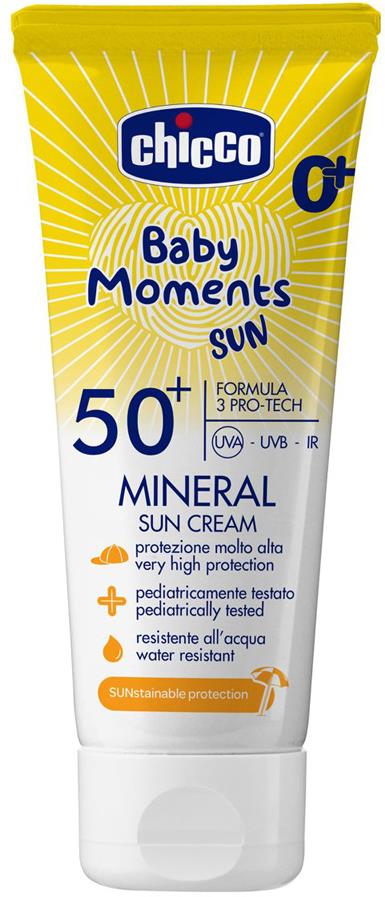 CHICCO Dětský krém s minerály SPF 50+ ,75ml, 0m+