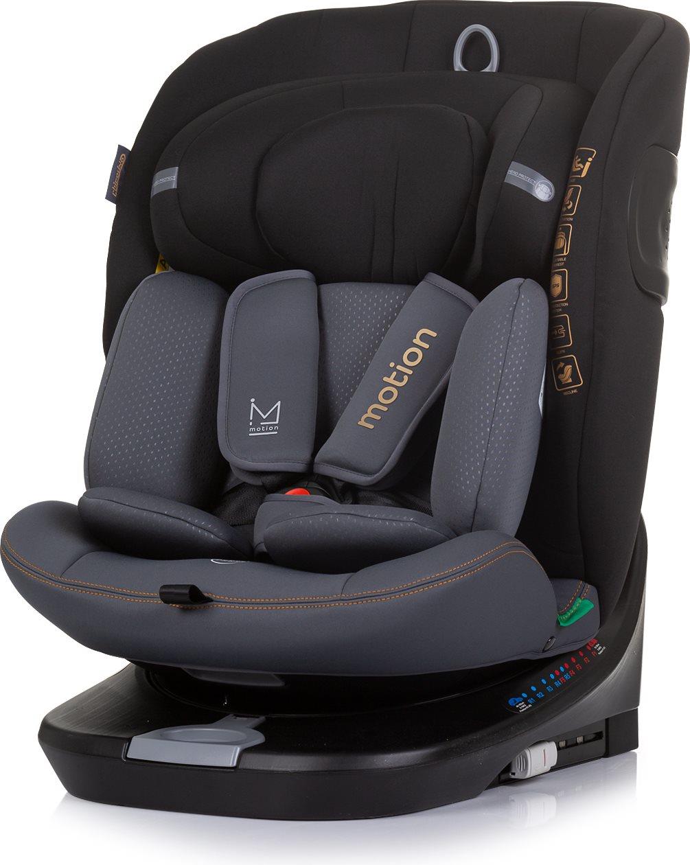 CHIPOLINO Motion i-Size 40-150 cm Isofix 360, Obsidian