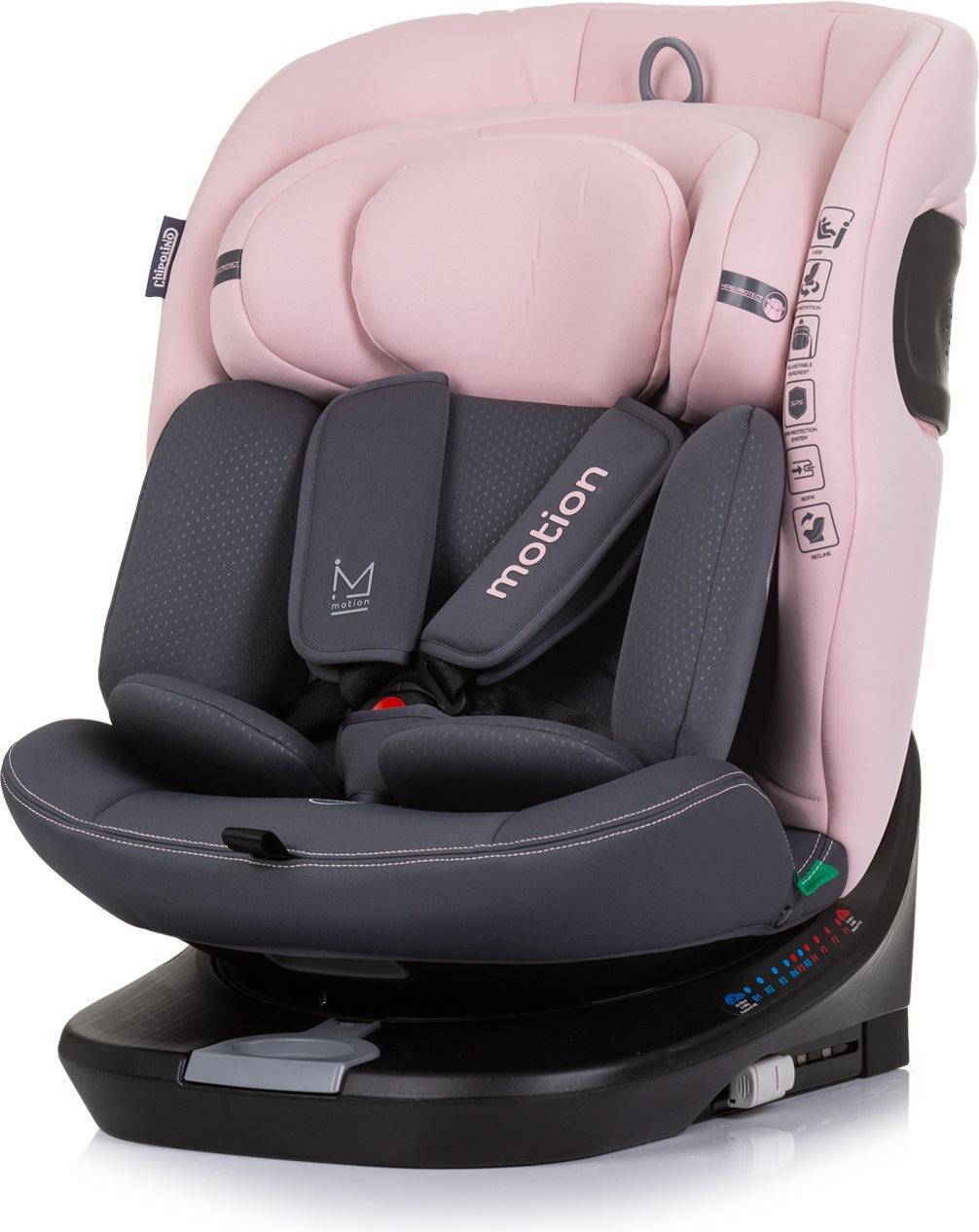 CHIPOLINO Motion i-Size 40-150 cm Isofix 360, Flamingo