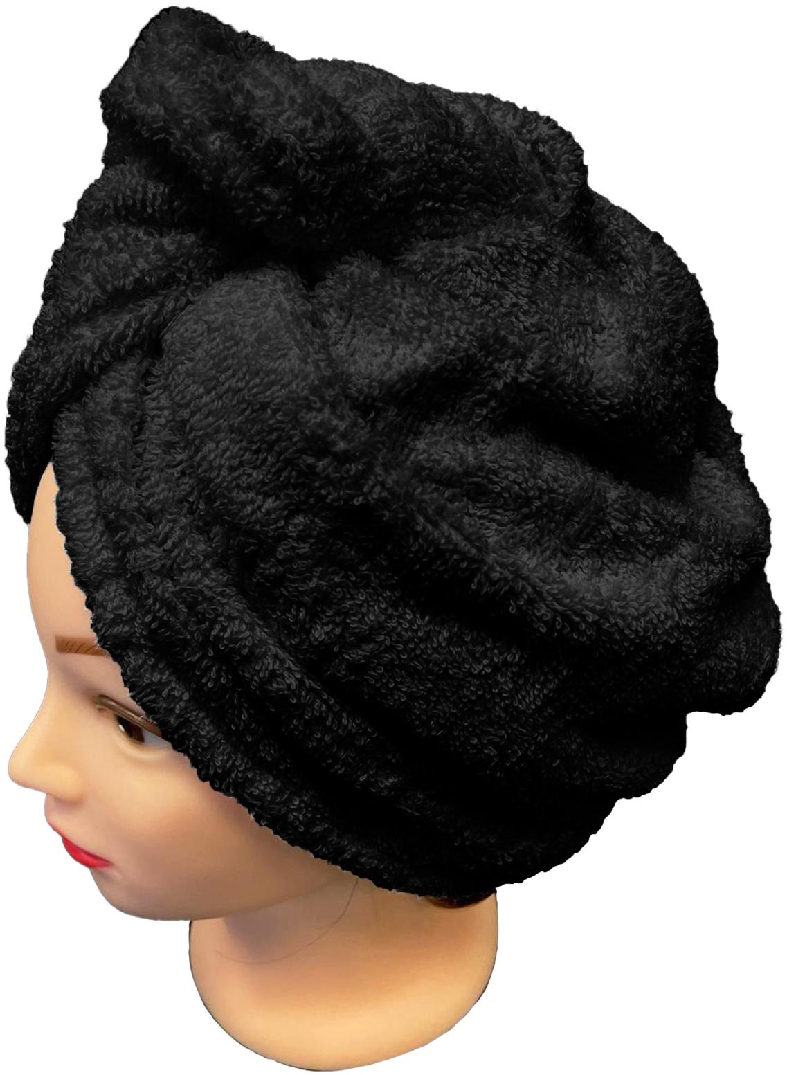 Kaptan Rychleschnoucí froté turban na vlasy, černý