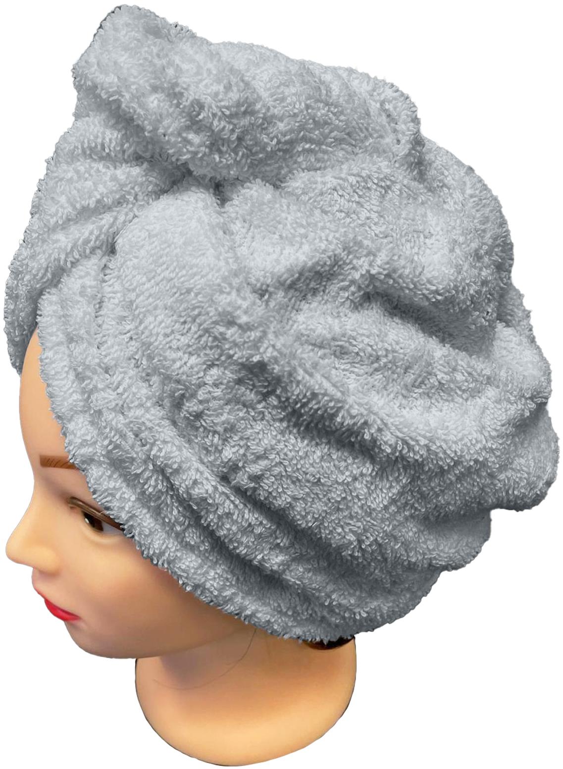 Kaptan Rychleschnoucí froté turban na vlasy, světle šedý