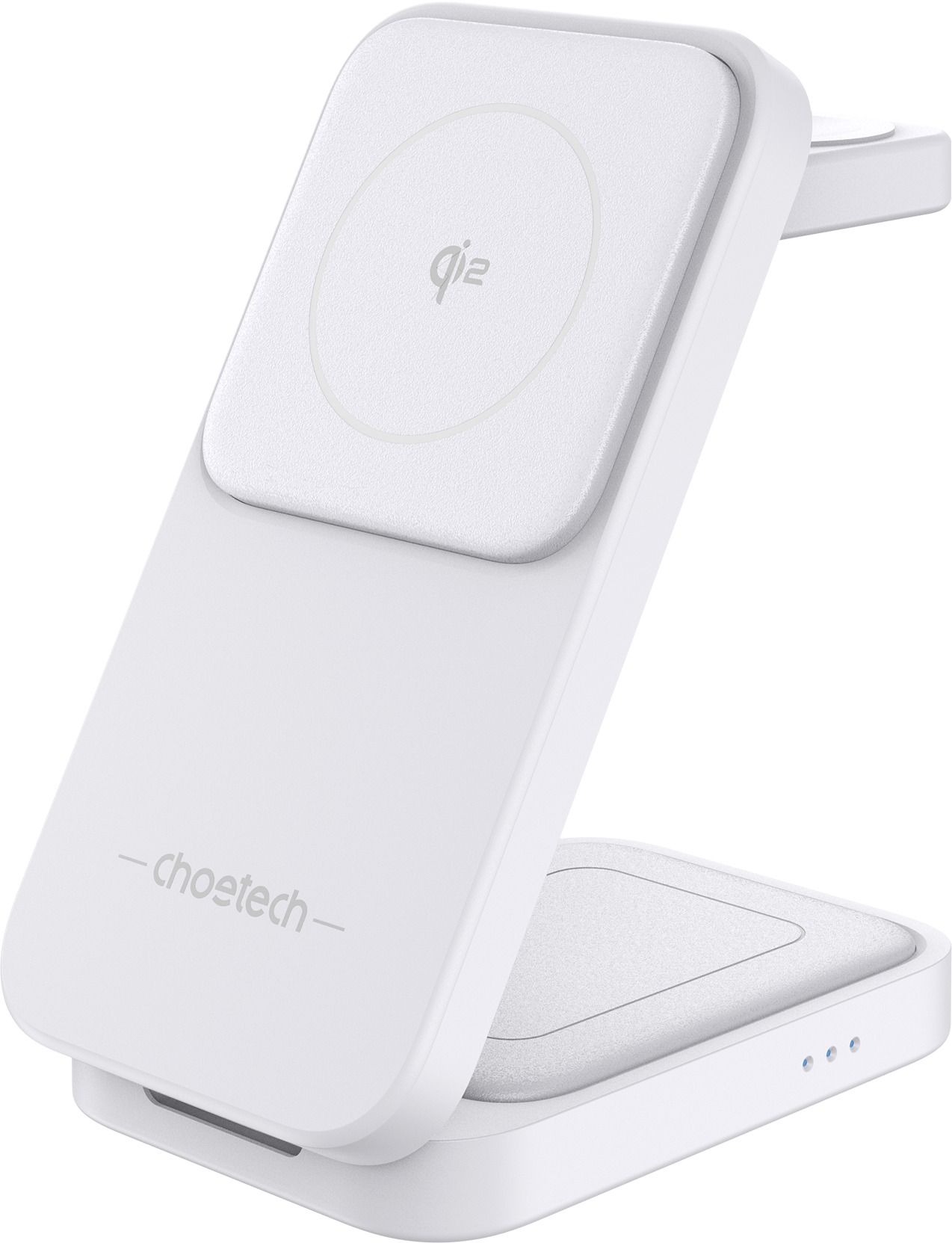 Choetech 15W 3-in-1 Qi2 Certified Foldable Magnetic Wireless Charger--white