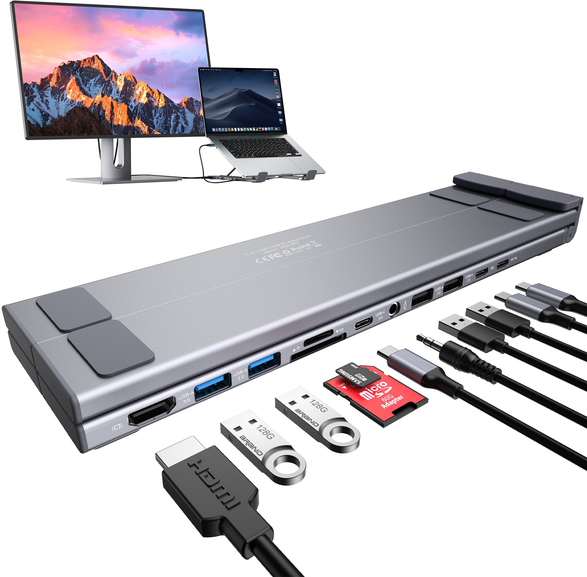 Choetech 11-in-1 USB-C to HDMI HUB Adjustable Stand