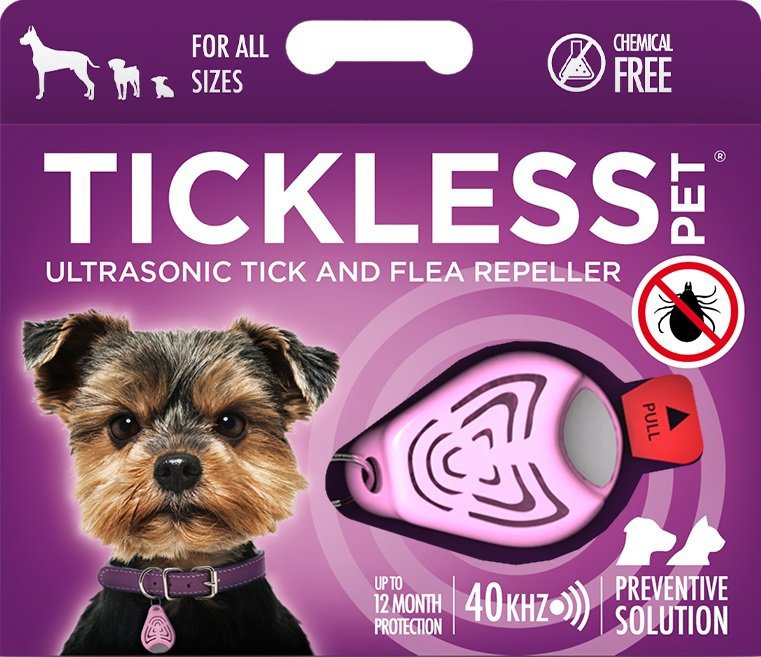TICKLESS® PET Ultrazvukový odpuzovač proti klíšťatům pro psy růžový