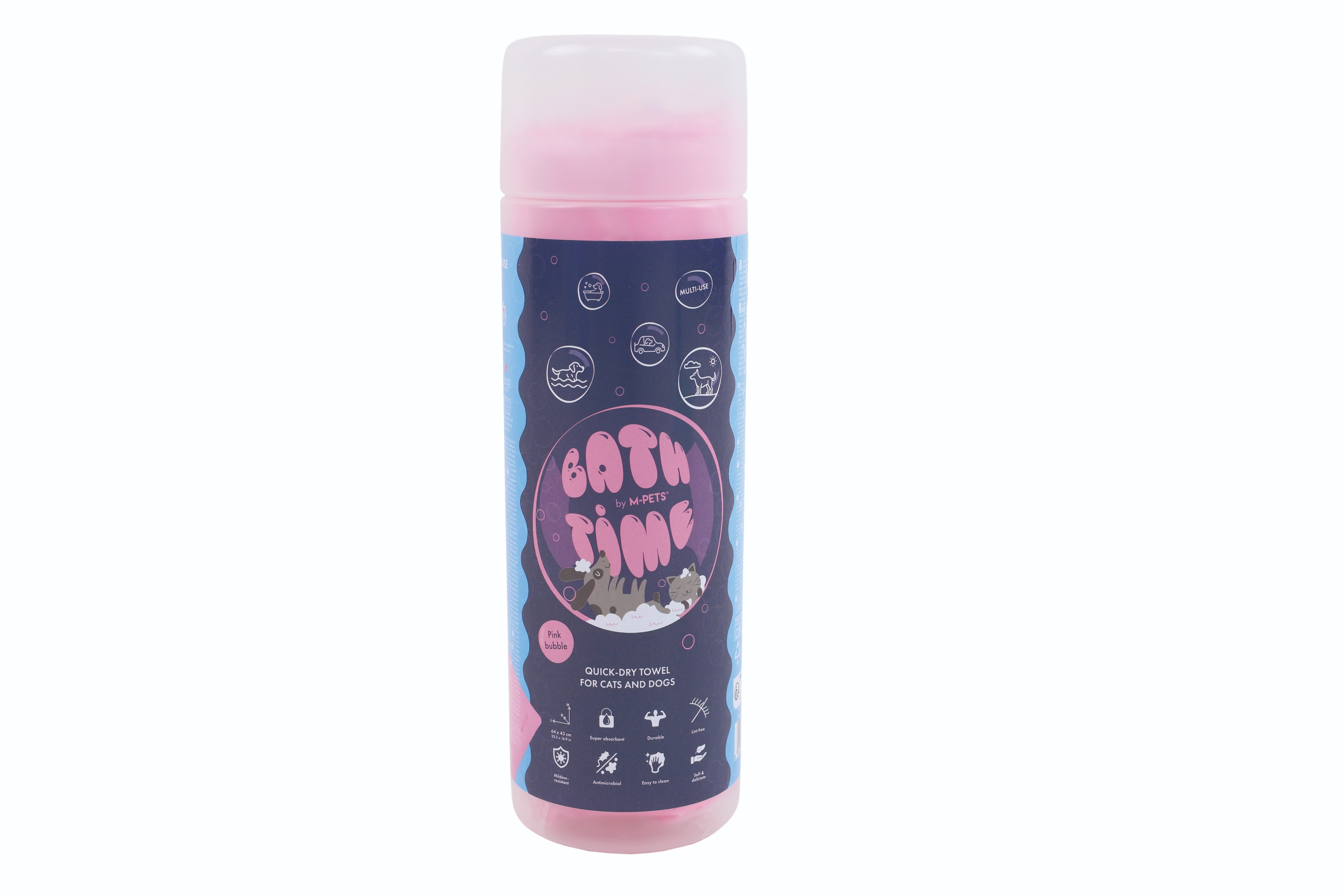 M-Pets BATHTIME Rychleschnoucí ručník pro psy a kočky 64 x 43 cm růžový