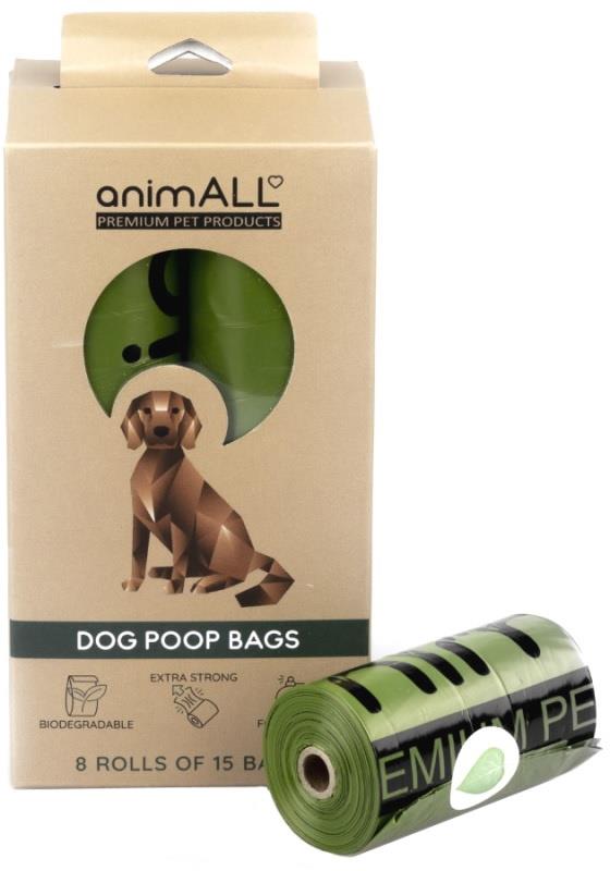 animALL Sáčky na psí exkrementy lesní vůně 8 rolí