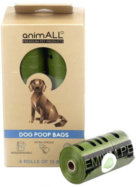 animALL Sáčky na psí exkrementy 8 rolí