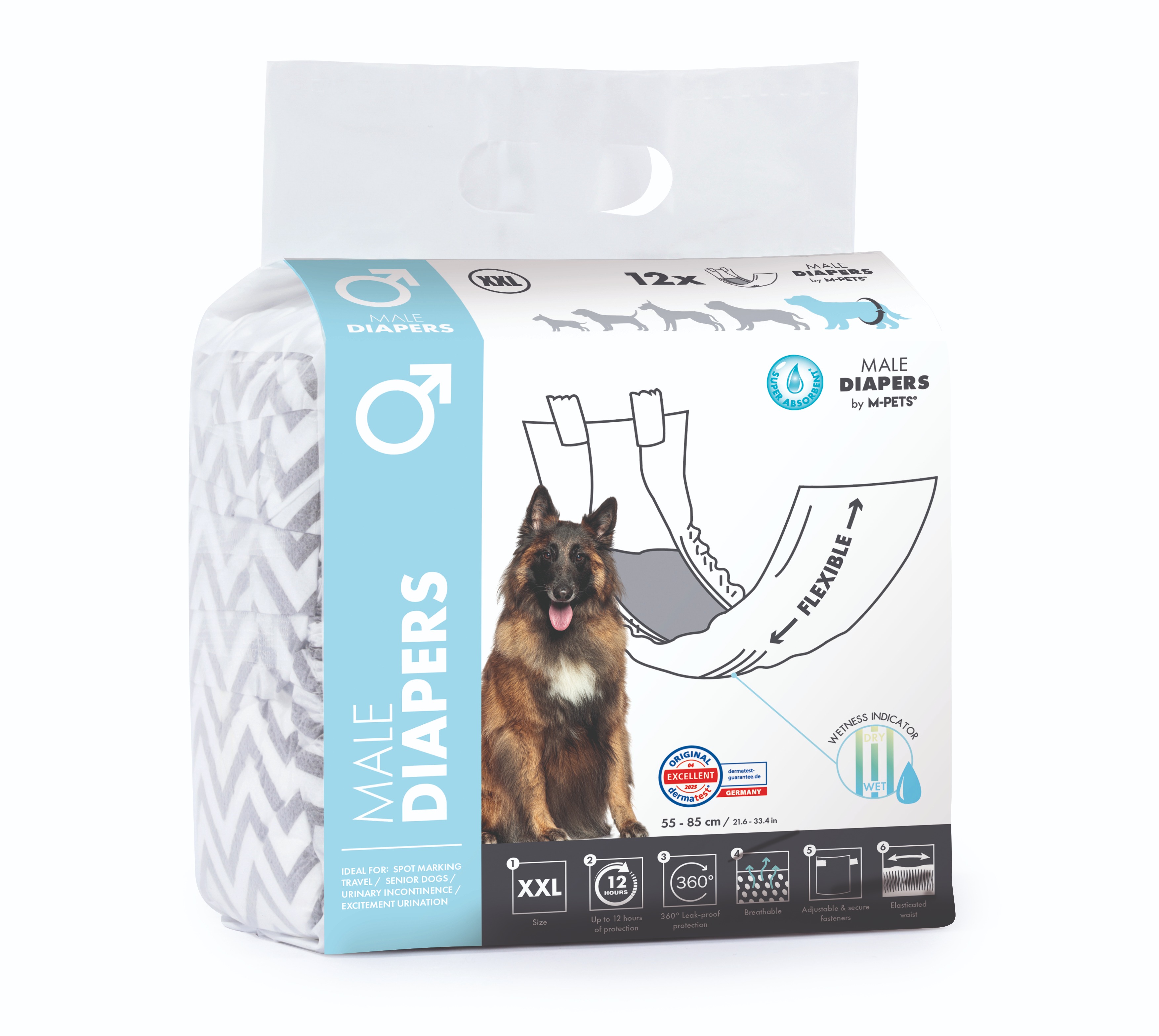 M-Pets Jednorázové pleny pro psí samce XXL 12 ks