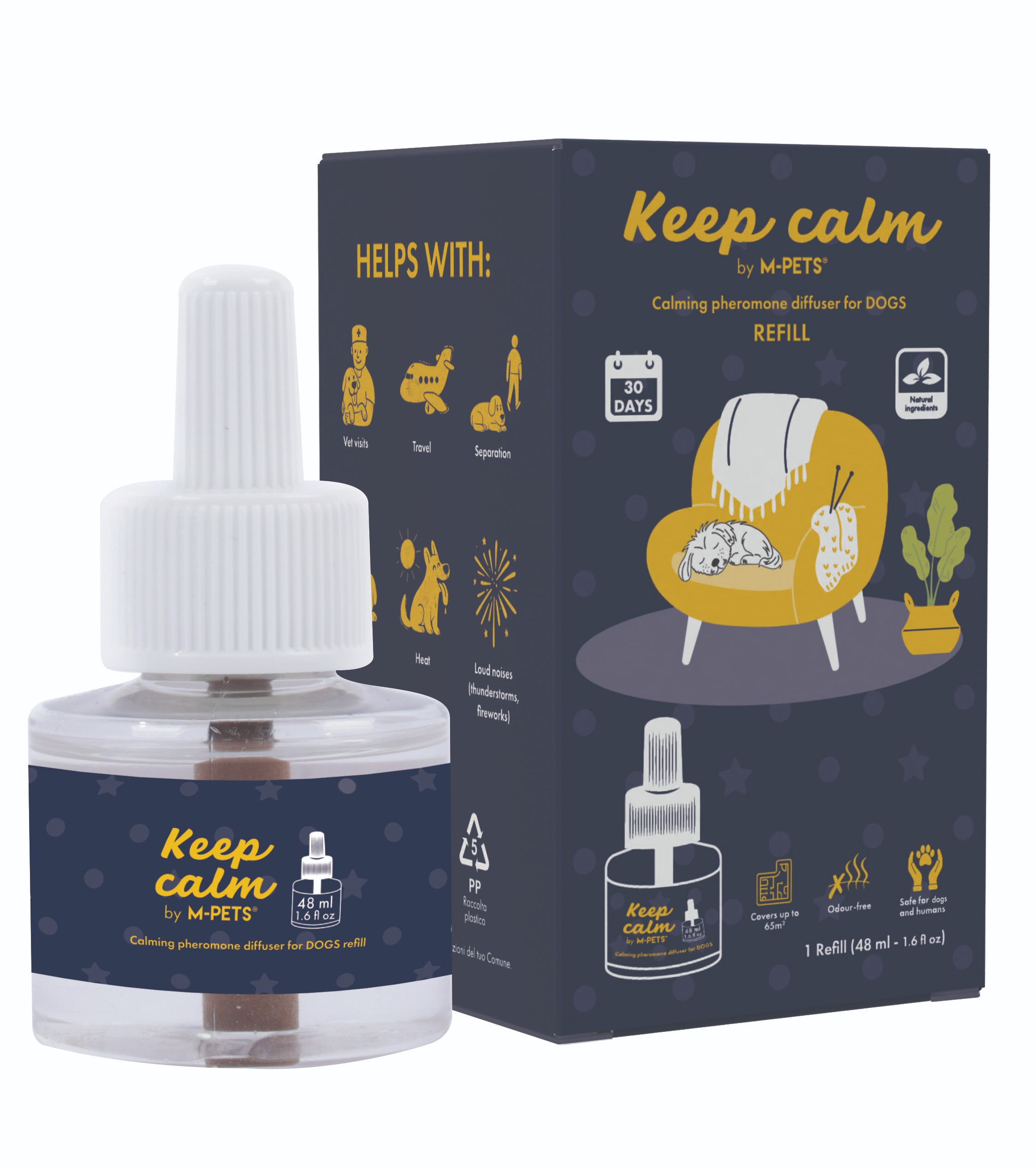 M-Pets KEEP CALM Zklidňující feromonová náplň do difuzéru pro psy 48 ml